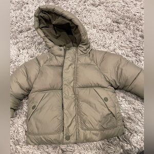 Zara Kids Puffer Jacket in Olive Green